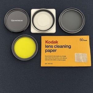 Vintage Quantaray Camera Filters 58mm 62mm Bundle with Cleaning Paper Kit 90s‎
